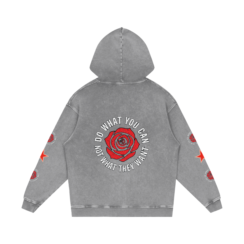 Snow Washed Loose Cotton Hoodie
