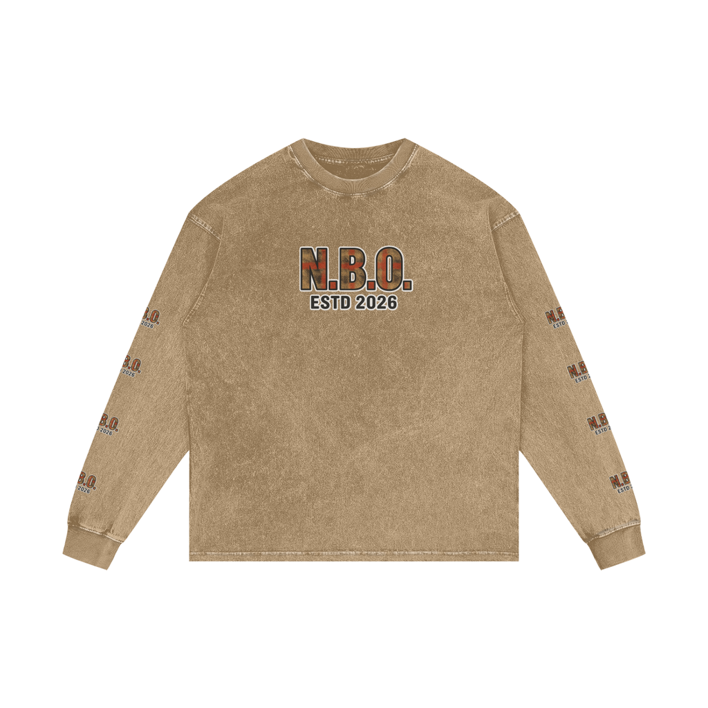 Acid Wash Oversize Long Sleeve T-Shirt