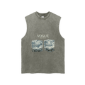 Snow Washed Frayed Hem Tank Top