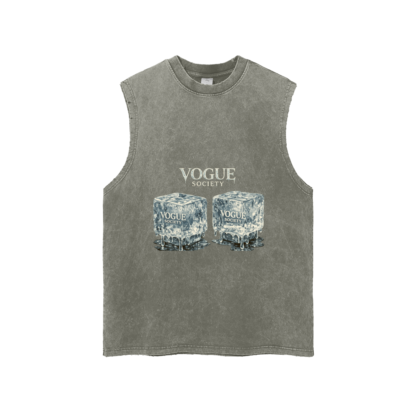 Snow Washed Frayed Hem Tank Top