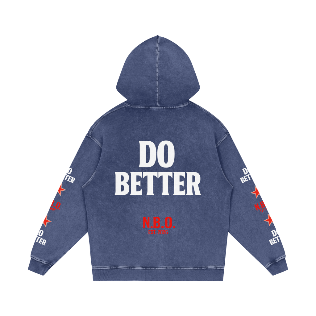 Snow Washed Loose Cotton Hoodie