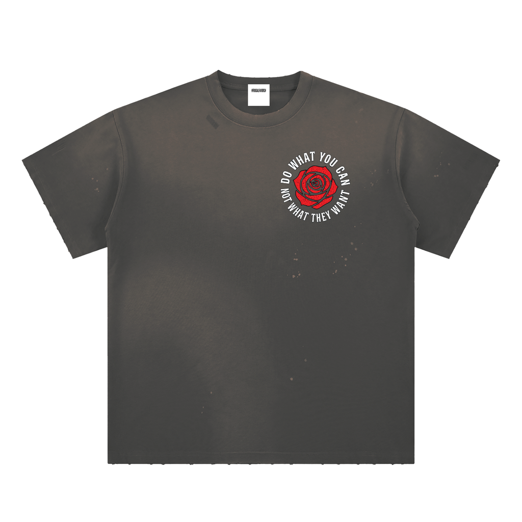 Hand-Frayed Sunfade Paint Splatter T-Shirt