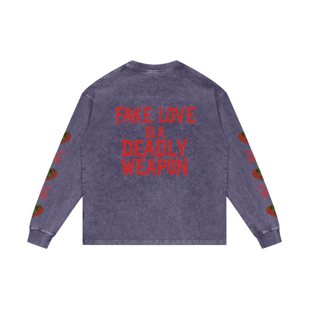 Acid Wash Oversize Long Sleeve T-Shirt
