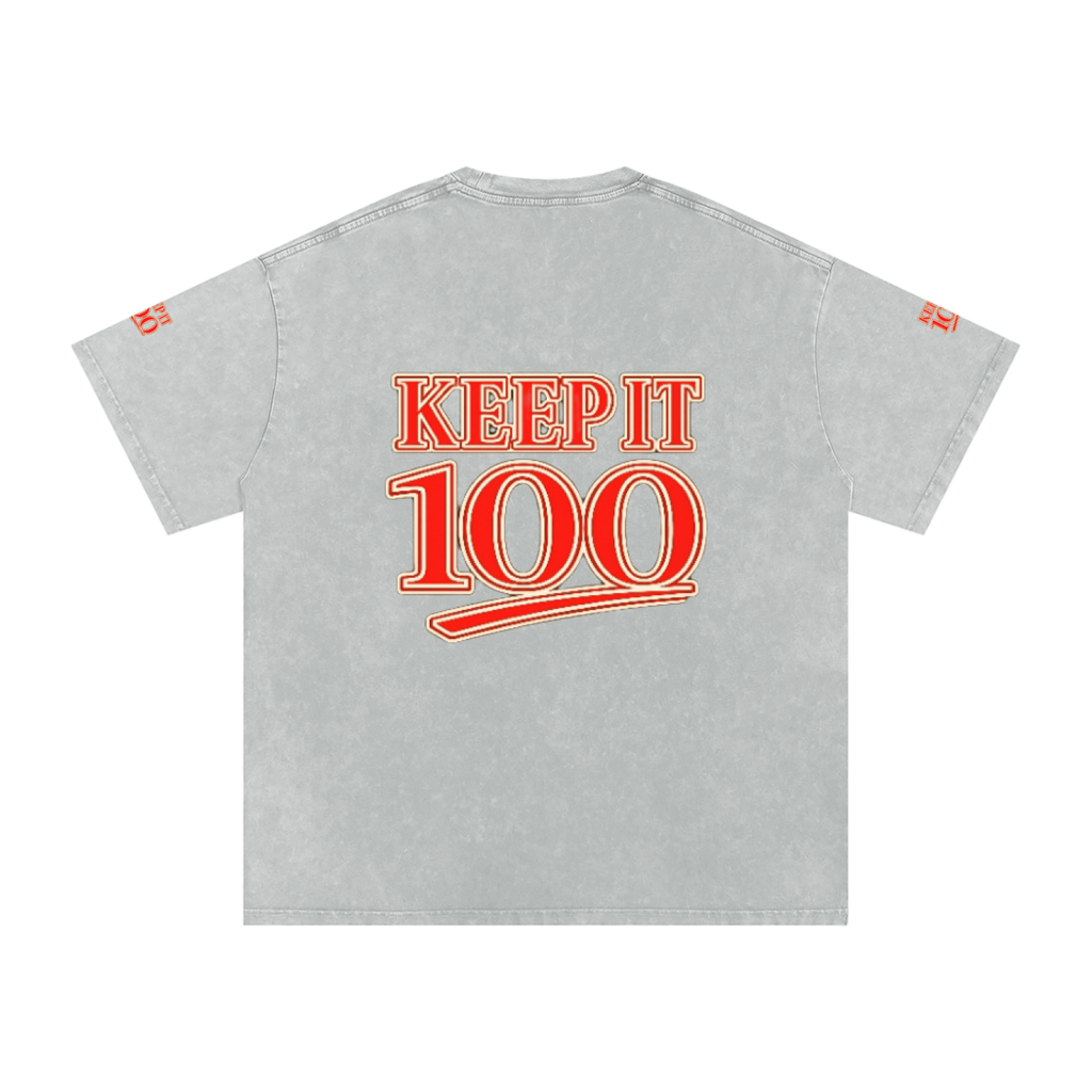 Snow Washed Oversized Cotton T-Shirt