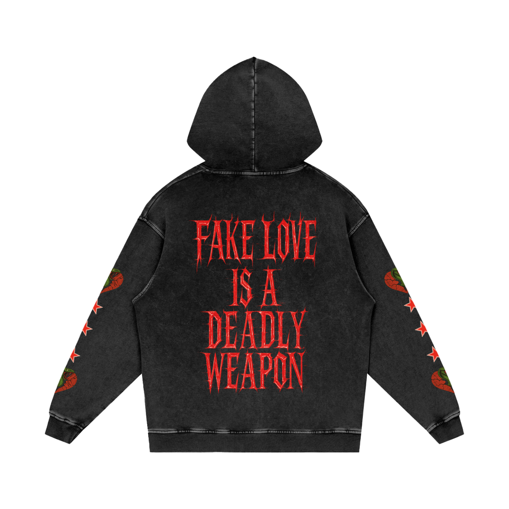Snow Washed Loose Cotton Hoodie