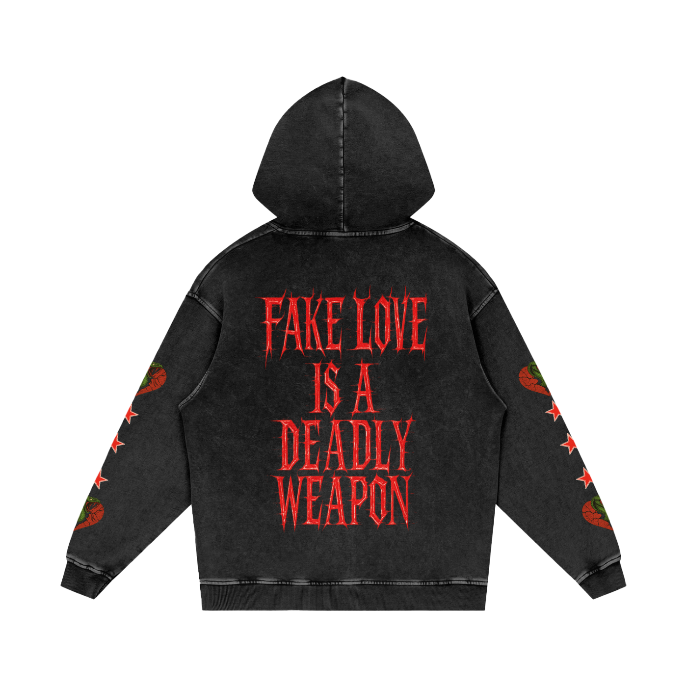 Snow Washed Loose Cotton Hoodie