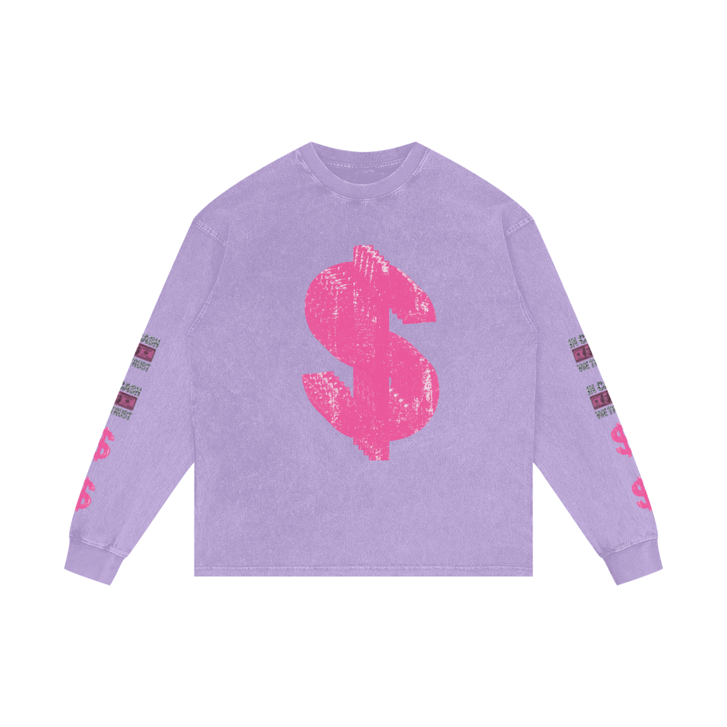 Acid Wash Oversize Long Sleeve T-Shirt