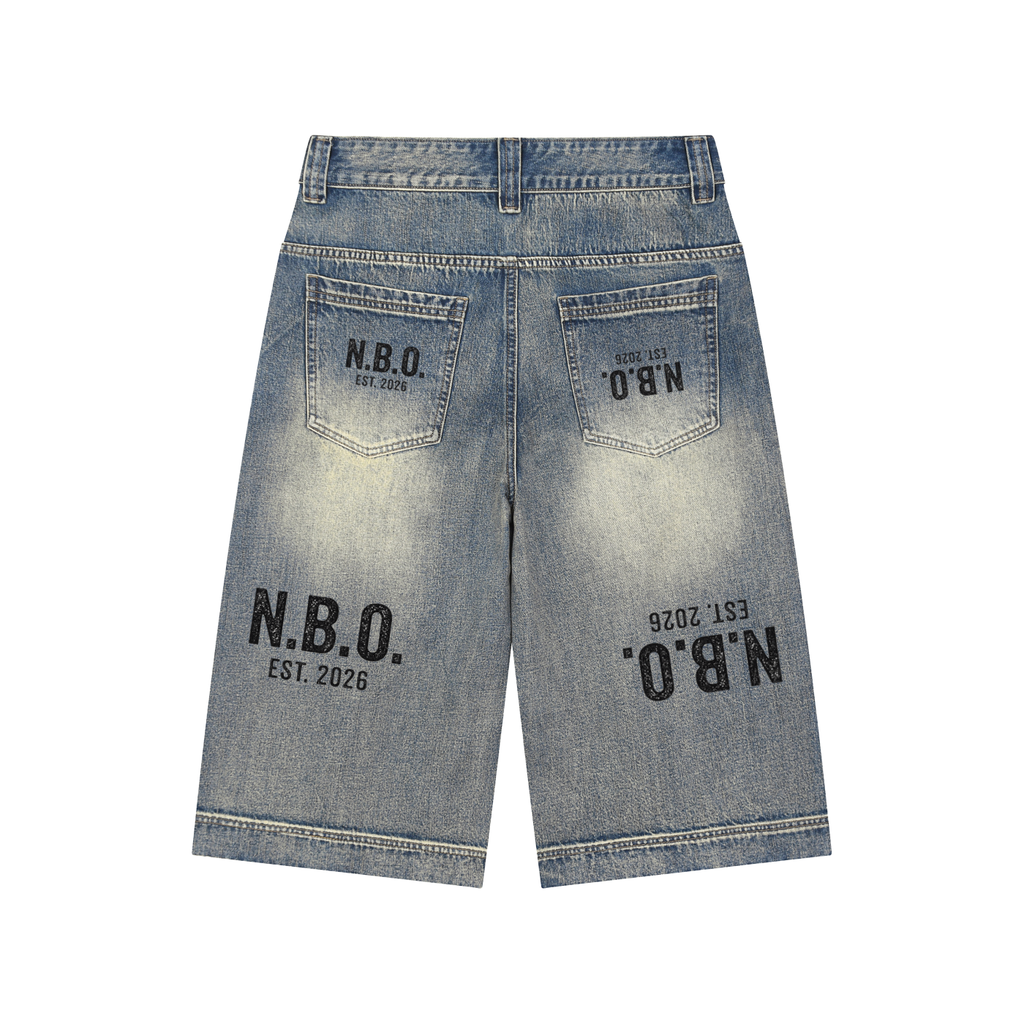 Vintage Wash Baggy Denim Shorts