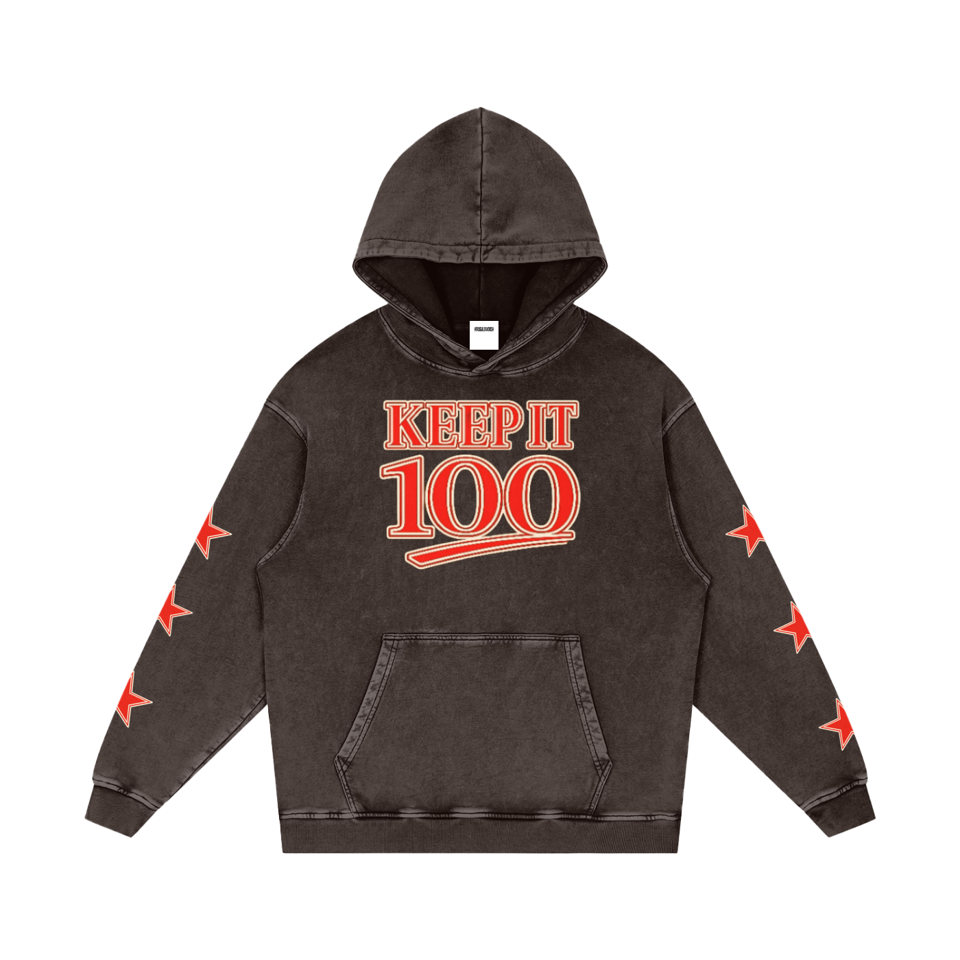 Snow Washed Loose Cotton Hoodie