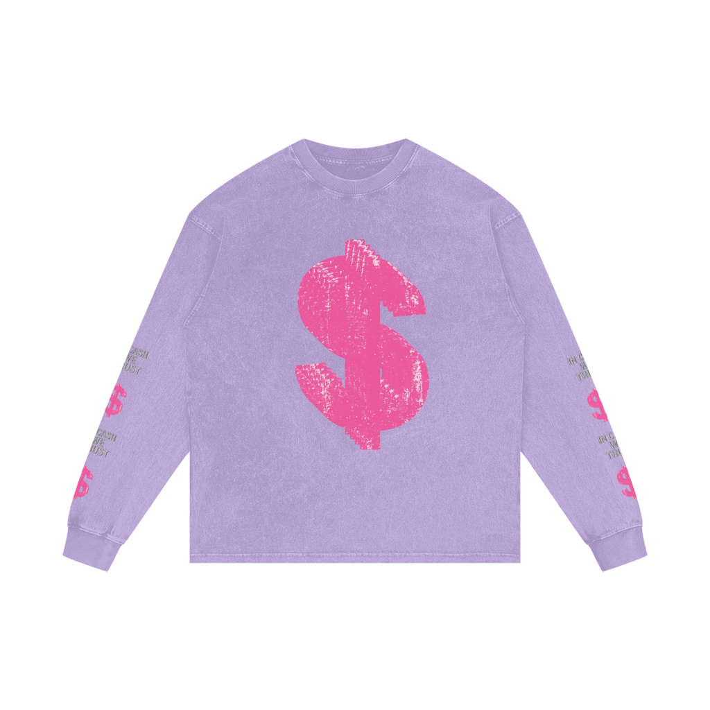 Acid Wash Oversize Long Sleeve T-Shirt