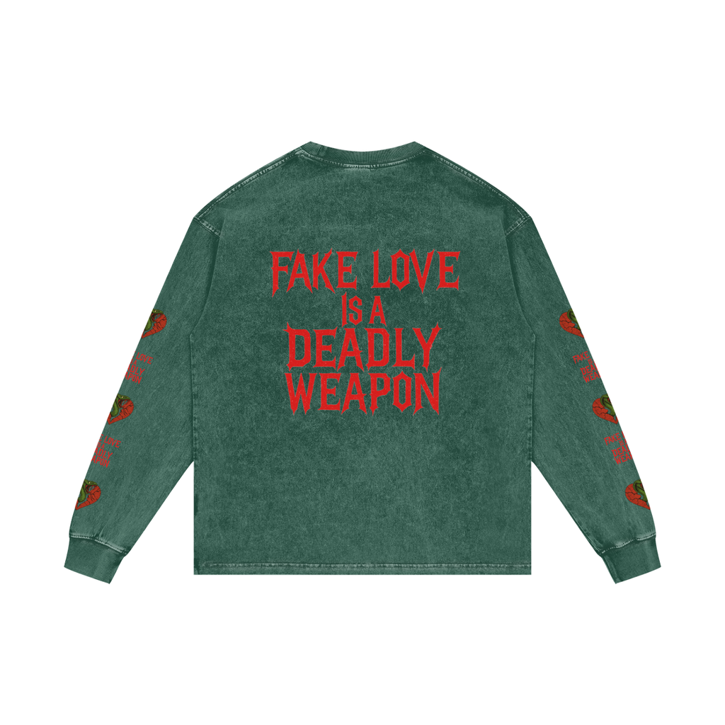 Acid Wash Oversize Long Sleeve T-Shirt