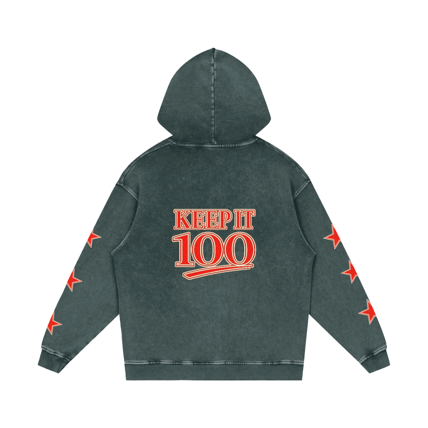 Snow Washed Loose Cotton Hoodie