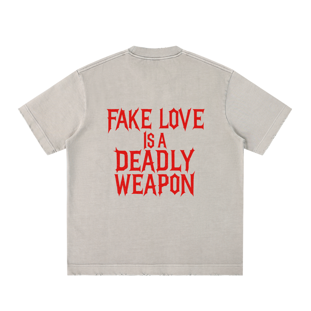 Heavyweight Vintage Washed Frayed T-Shirt