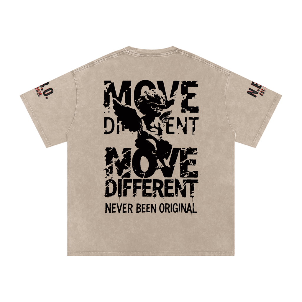 Snow Washed Oversized Cotton T-Shirt