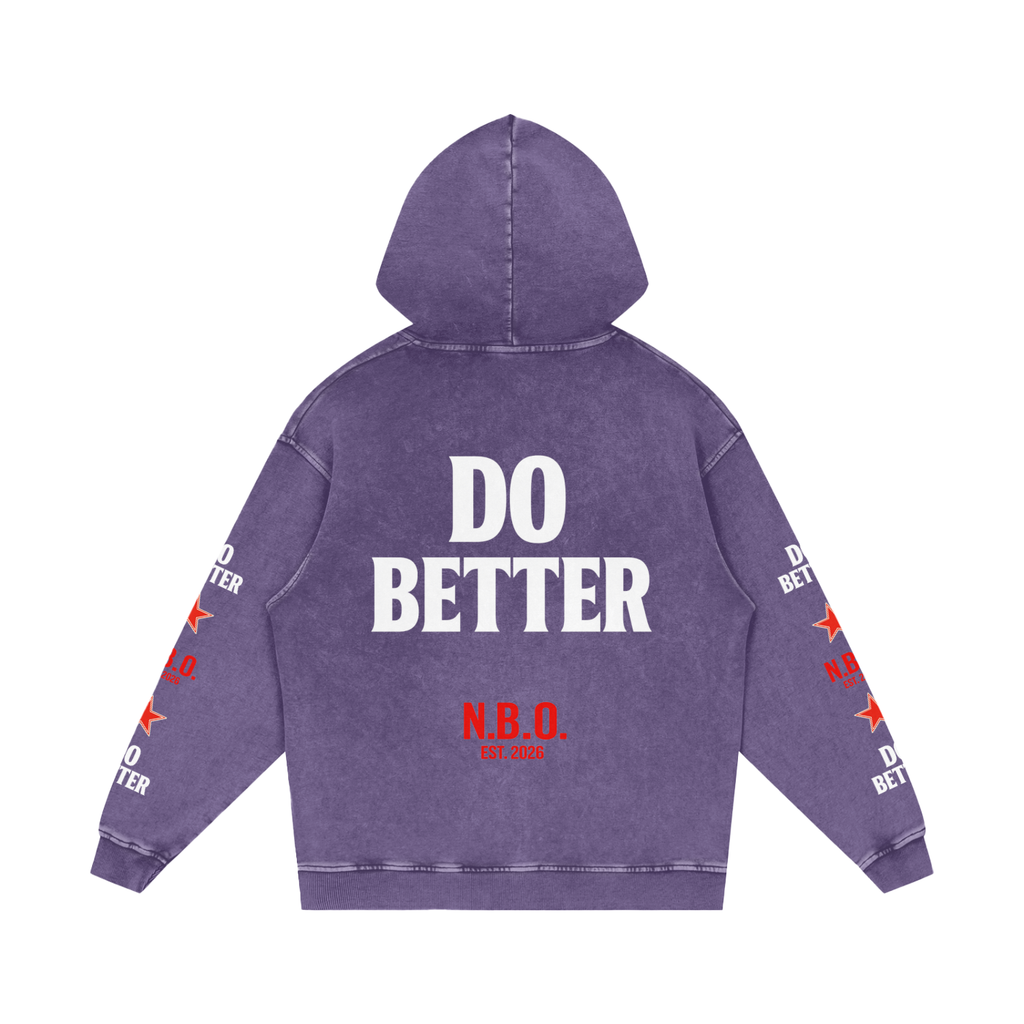 Snow Washed Loose Cotton Hoodie