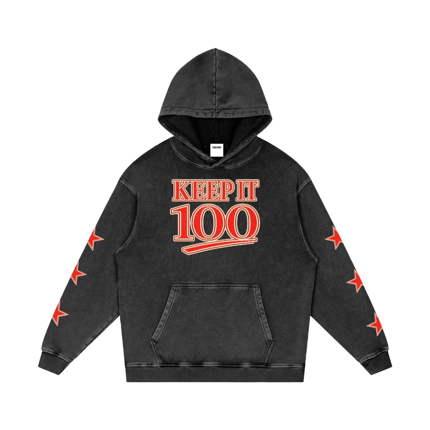 Snow Washed Loose Cotton Hoodie