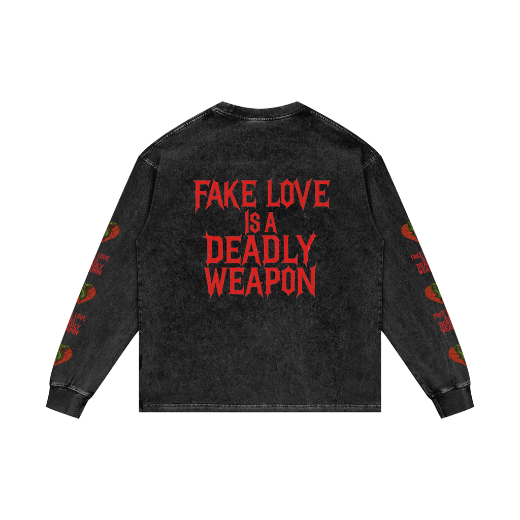 Acid Wash Oversize Long Sleeve T-Shirt
