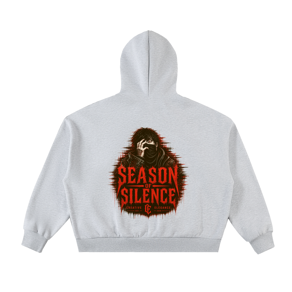 Fleeced Full-Zip Boxy Hoodie