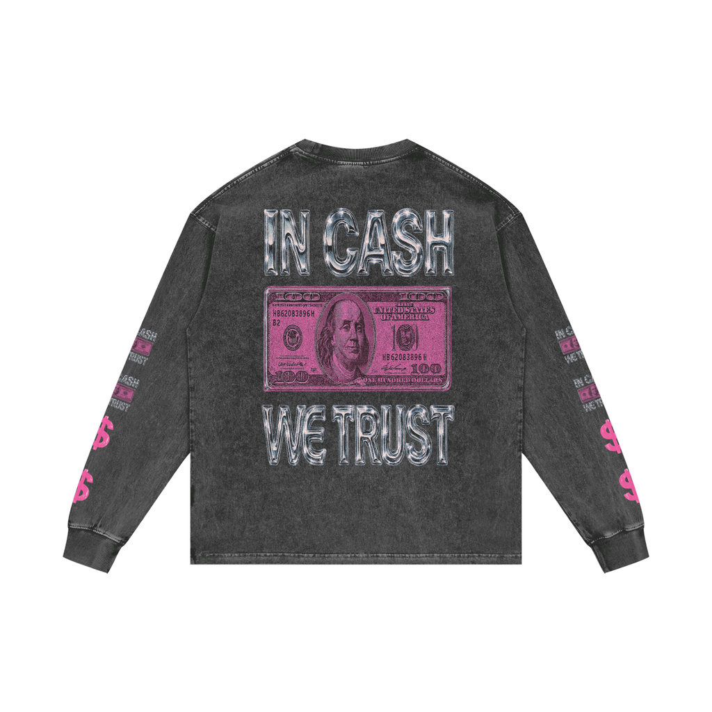 Acid Wash Oversize Long Sleeve T-Shirt