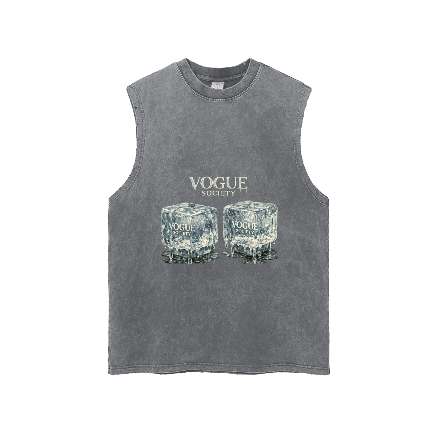 Snow Washed Frayed Hem Tank Top