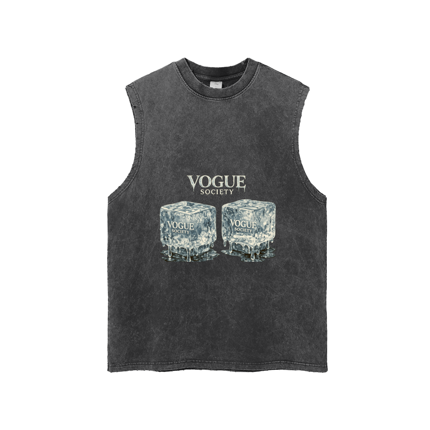 Snow Washed Frayed Hem Tank Top