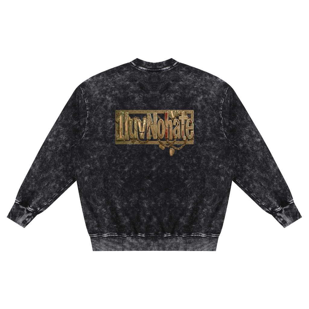Snow Washed Hand-Frayed Sweatshirt
