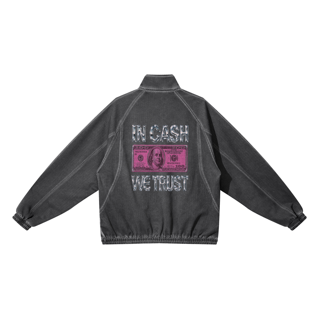 Unisex Vintage Wash Full Zip Mesh Jacket