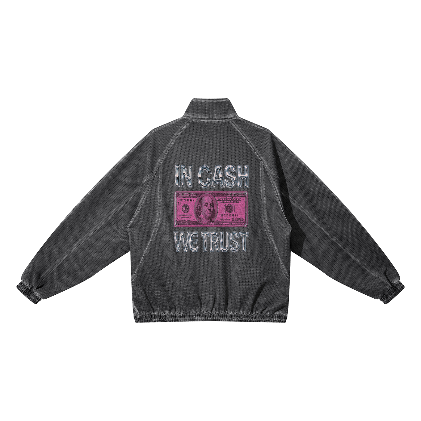 Unisex Vintage Wash Full Zip Mesh Jacket