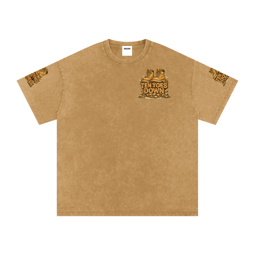 Snow Washed Oversized Cotton T-Shirt