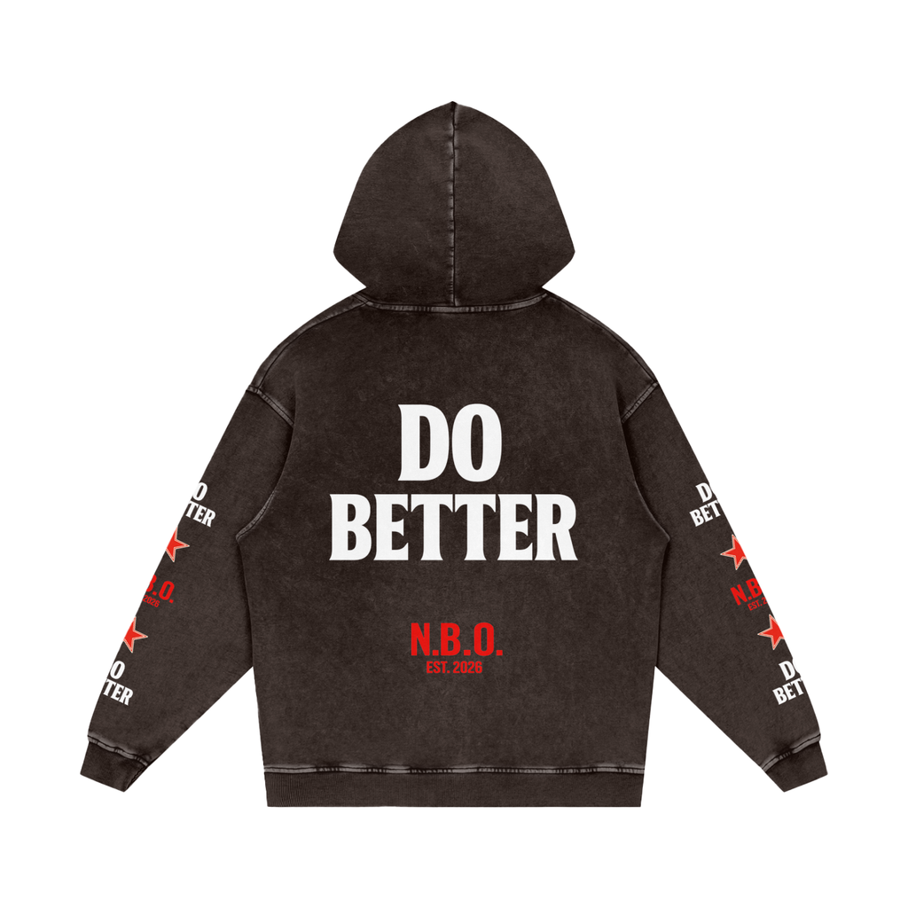 Snow Washed Loose Cotton Hoodie