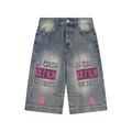 Vintage Wash Baggy Denim Shorts