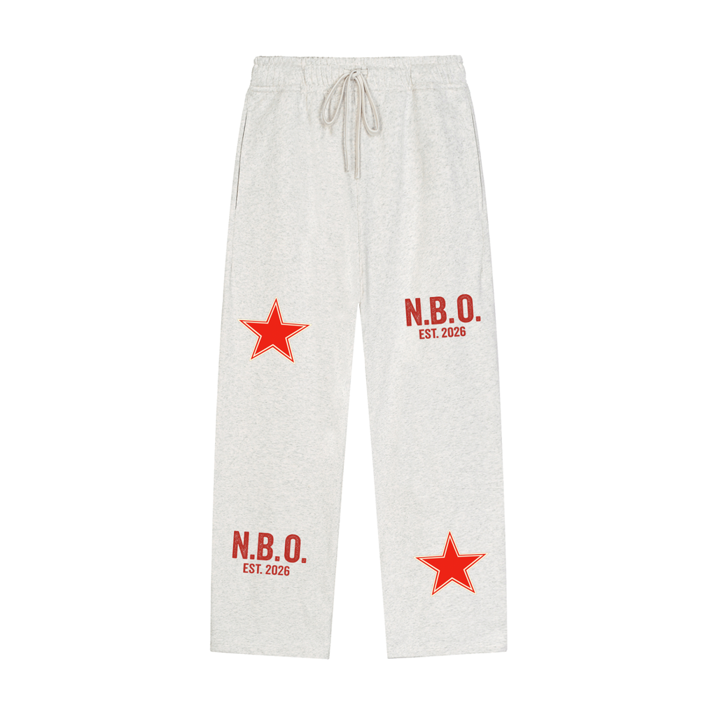 Solid Color Straight-Leg Sweatpants