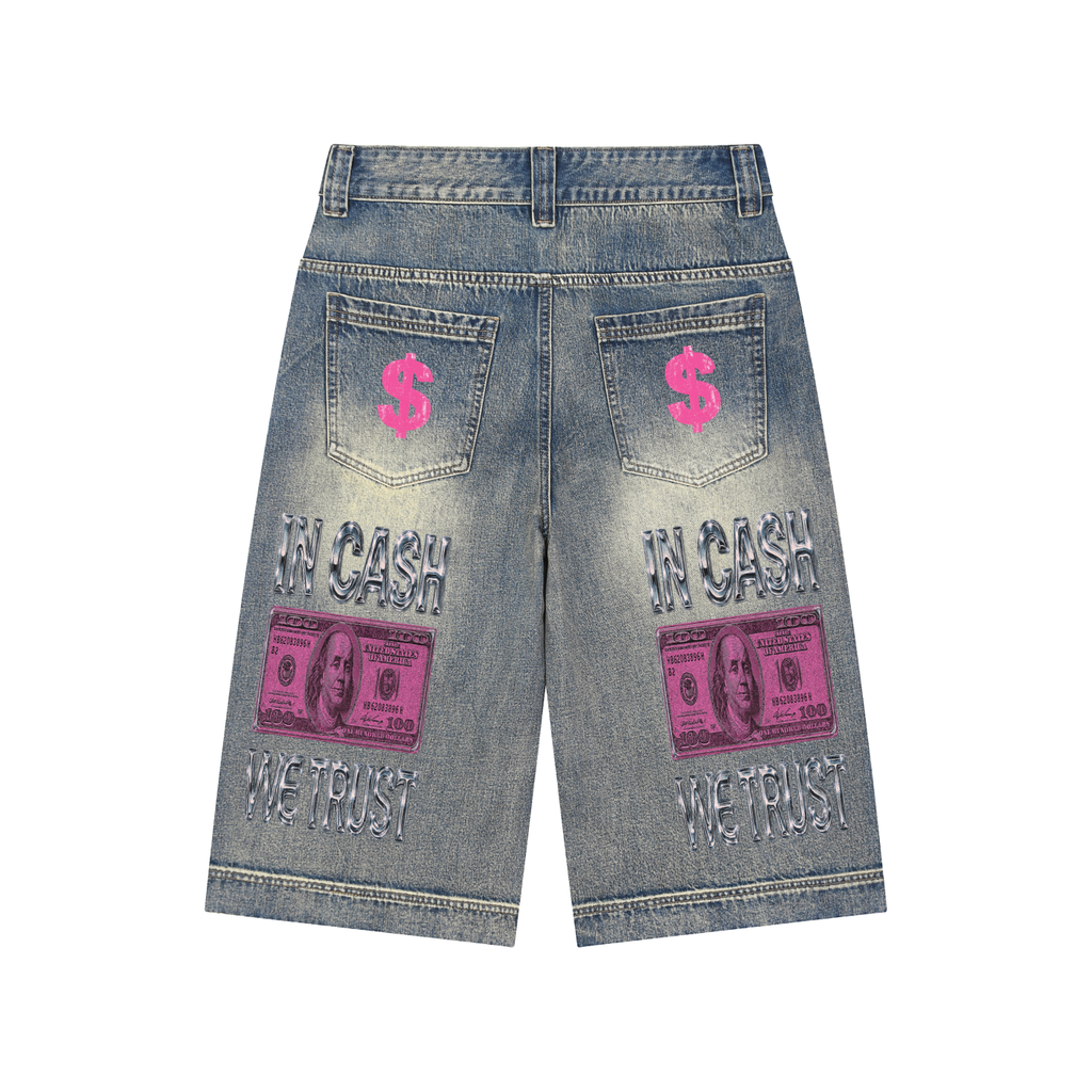 Vintage Wash Baggy Denim Shorts